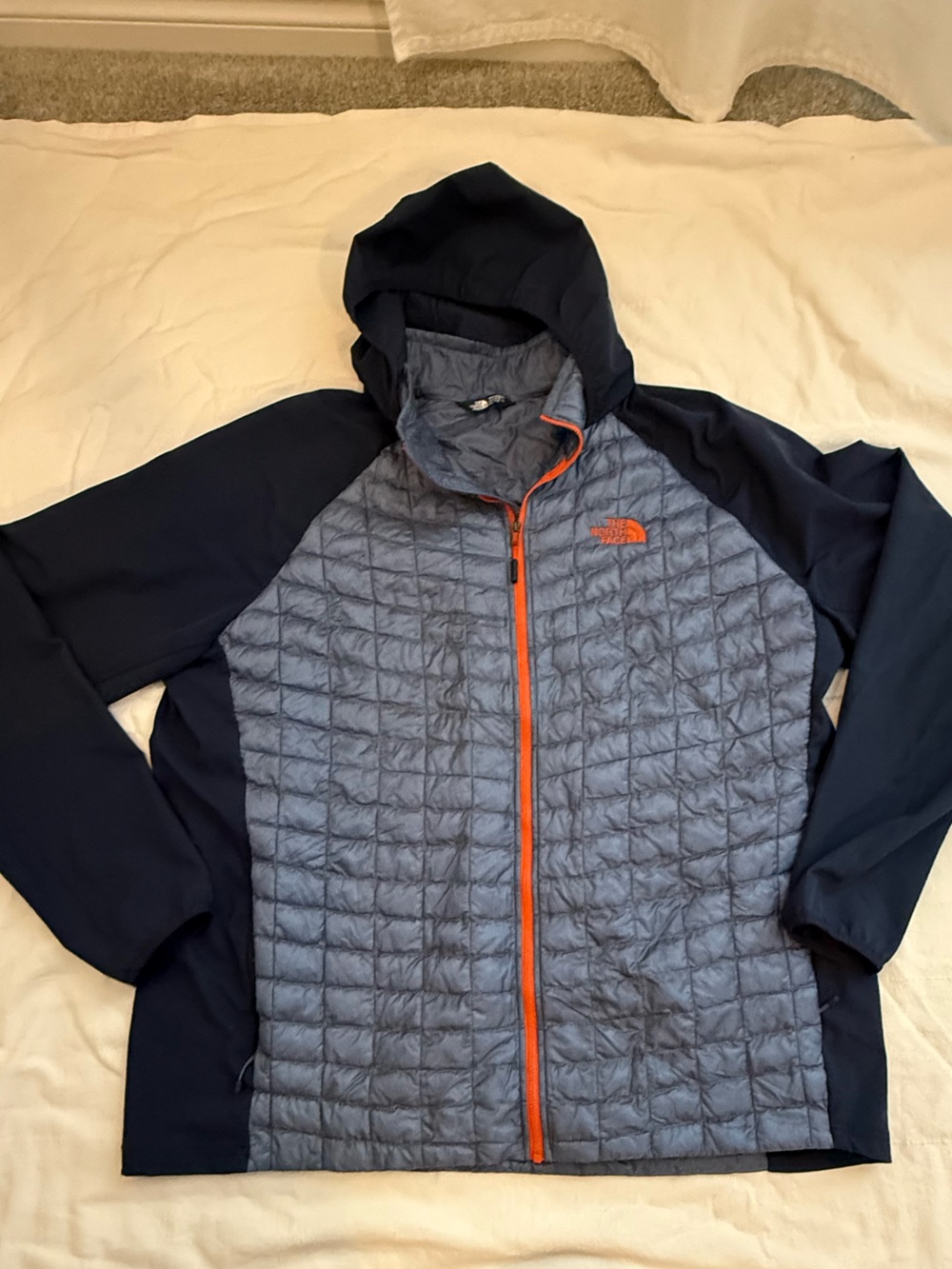 The North Face Mens XXL Hybrid Insulated Hooded Jacket Blue Orange